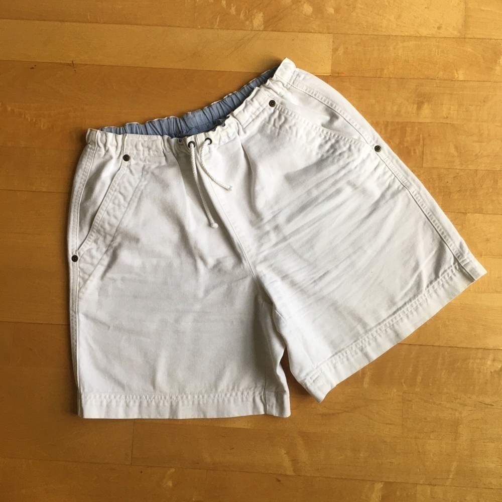 Liz Claiborne Vintage, 100% Cotton, Baggy, Denim Shorts, Off White, Size S